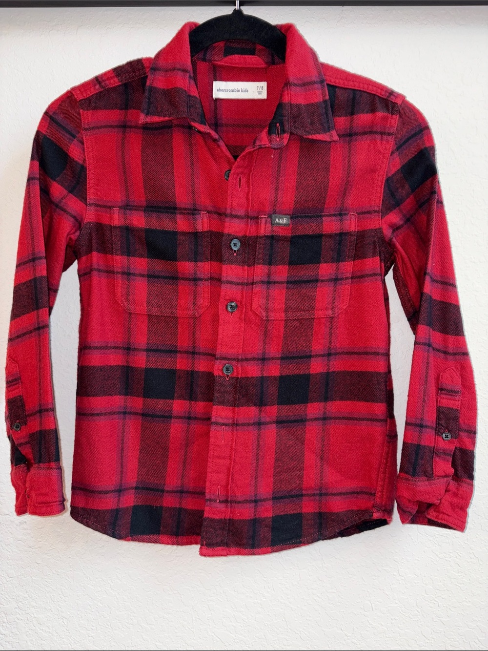 abercrombie kids Red and Black Plaid Button-Down Shirt